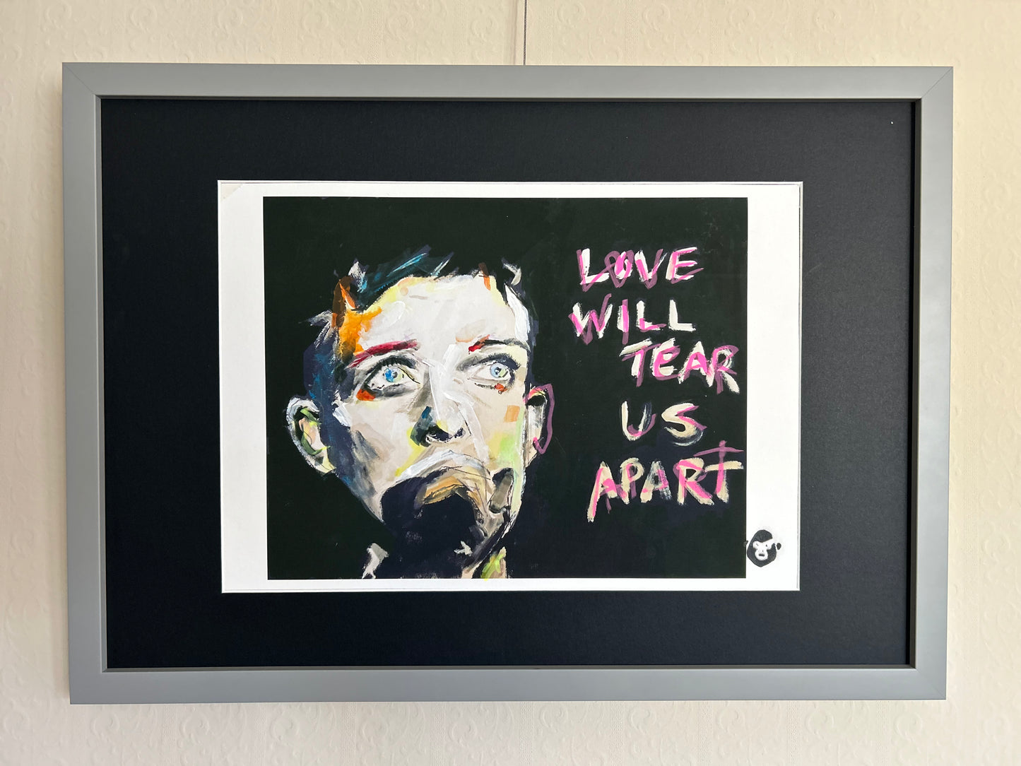 Ian Curtis limited edition giclee art print with hand painted elements
